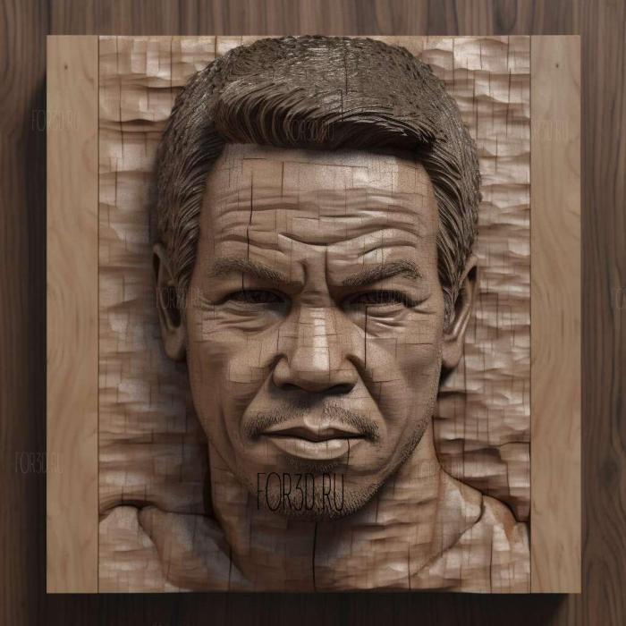 Mark Wahlberg 1 stl model for CNC